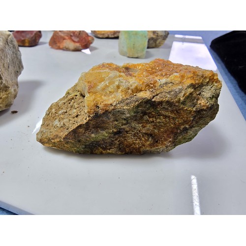 110 - A large selection of good rock, crystal, and mineral specimens to include some large impressive piec... 