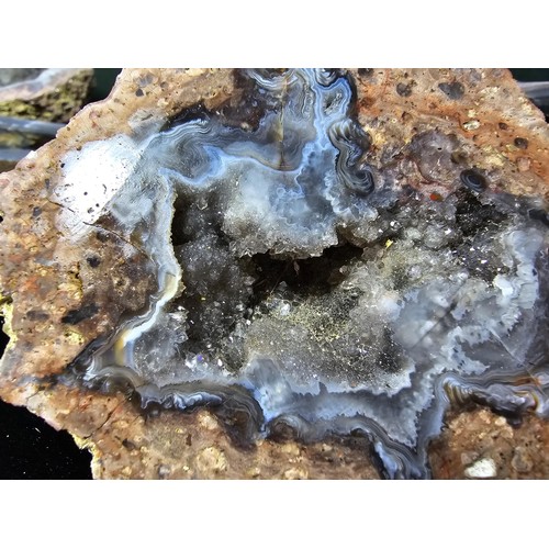 114 - A collection of good large crystal geode slices presenting some stunning natural patterns featuring ... 