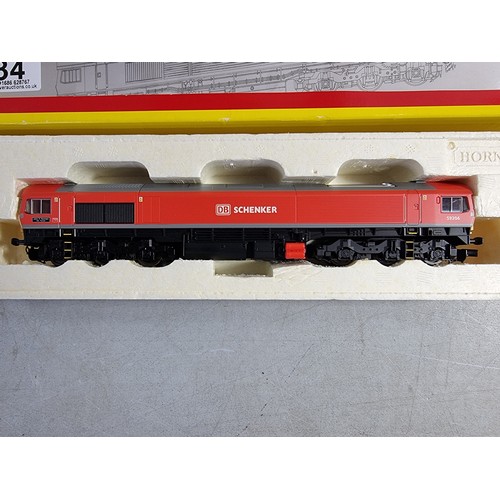 34 - Hornby R2935 class 59 Co-Co diesel locomotive bright red DB Schenker livery, running number 59206, n... 