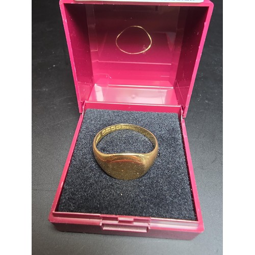 237 - Good quality antique hallmarked 18ct. yellow gold gents ring, hallmarked to Birmingham, 1894. In goo... 