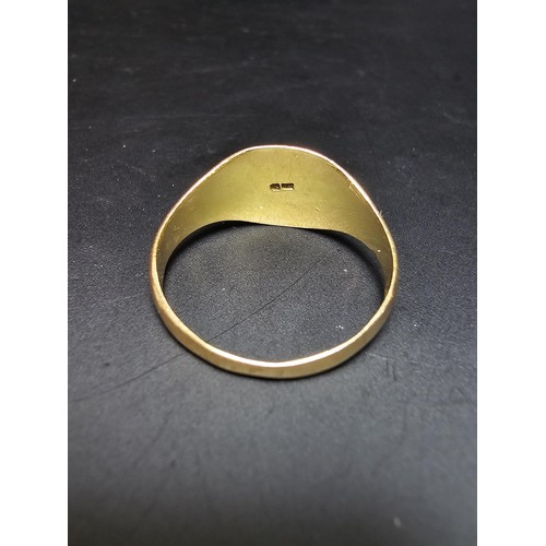 237 - Good quality antique hallmarked 18ct. yellow gold gents ring, hallmarked to Birmingham, 1894. In goo... 