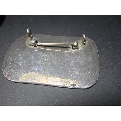 191 - A collection of 3 good unusual large brooches to include a large 925 silver brooch with an ancient s... 