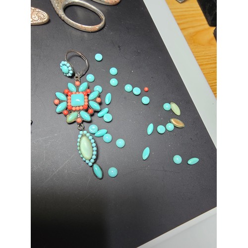 194 - A large quantity of various jewellery to include an ornate matching vintage turquoise and coral neck... 