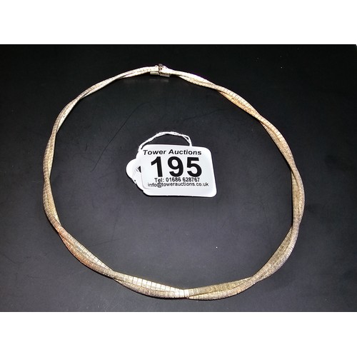 195 - A good quality 925 silver heavy double strand necklace with a locking clasp, the neck chain is of a ... 