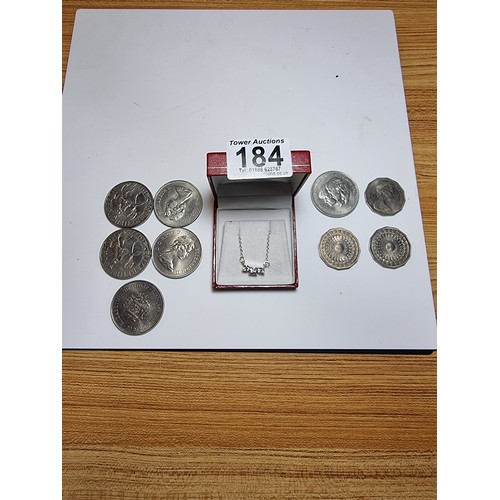 228 - Pretty silver plated sparkly pendant set with 3 bright CZ stones. The necklace is made in Wales. Com... 