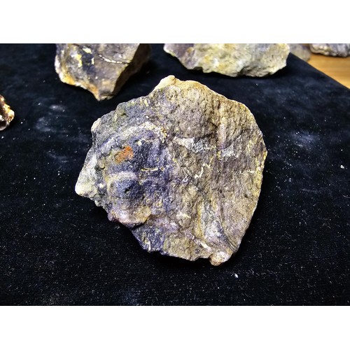 231 - A collection of 4 large pieces of very rare genuine Blue John fluorite specimens which came from the... 