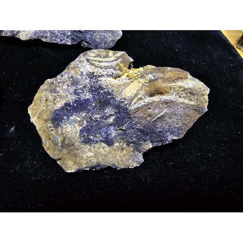 232 - A collection of 6 pieces of very rare genuine Blue John fluorite specimens which came from the Derby... 