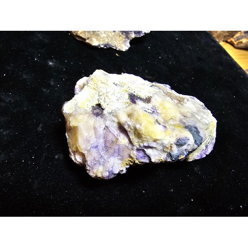 232 - A collection of 6 pieces of very rare genuine Blue John fluorite specimens which came from the Derby... 