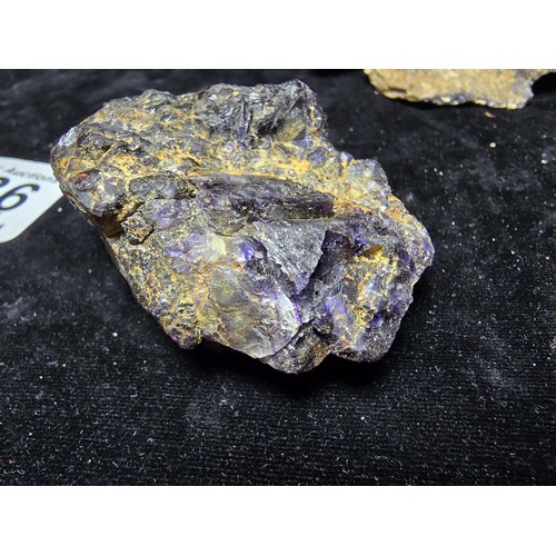 232 - A collection of 6 pieces of very rare genuine Blue John fluorite specimens which came from the Derby... 