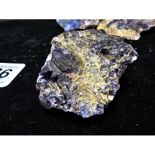 232 - A collection of 6 pieces of very rare genuine Blue John fluorite specimens which came from the Derby... 