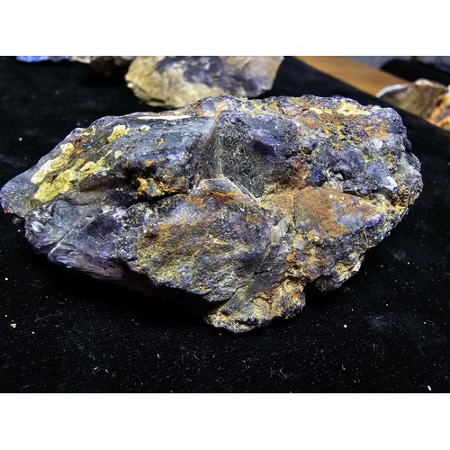 232 - A collection of 6 pieces of very rare genuine Blue John fluorite specimens which came from the Derby... 