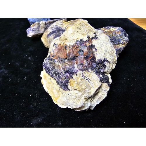 232 - A collection of 6 pieces of very rare genuine Blue John fluorite specimens which came from the Derby... 