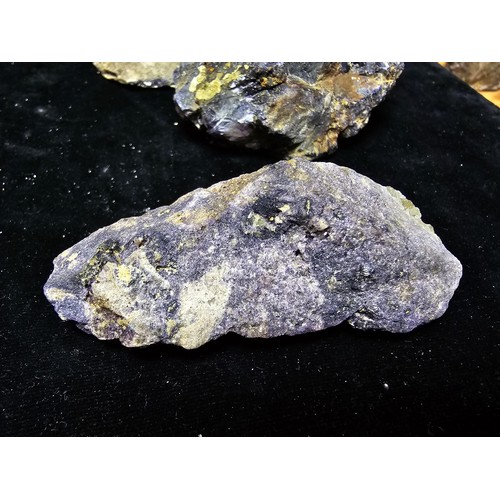 232 - A collection of 6 pieces of very rare genuine Blue John fluorite specimens which came from the Derby... 