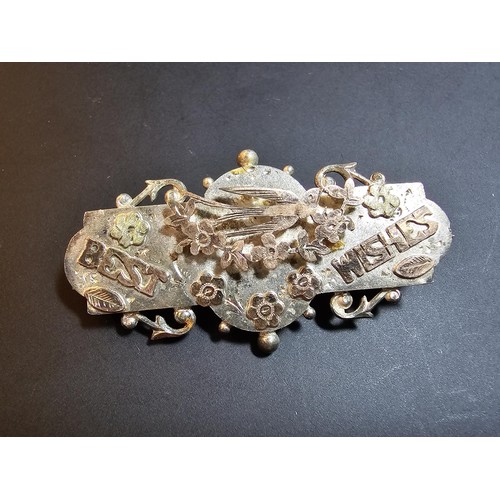 214 - A bundle of jewellery to include Pandora 925 Silver ring, an Antique hallmarked Silver sweetheart br... 