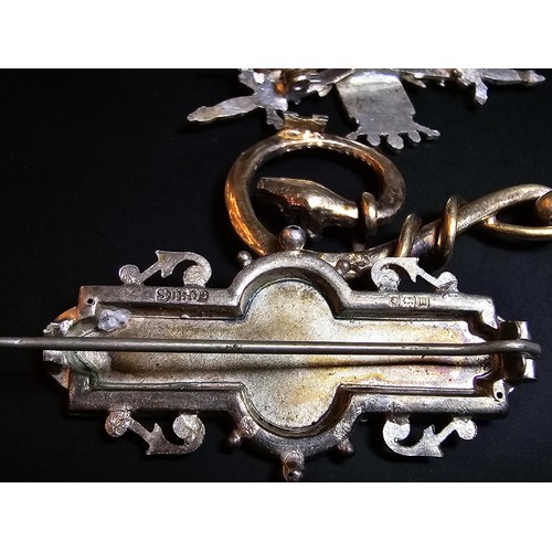 214 - A bundle of jewellery to include Pandora 925 Silver ring, an Antique hallmarked Silver sweetheart br... 