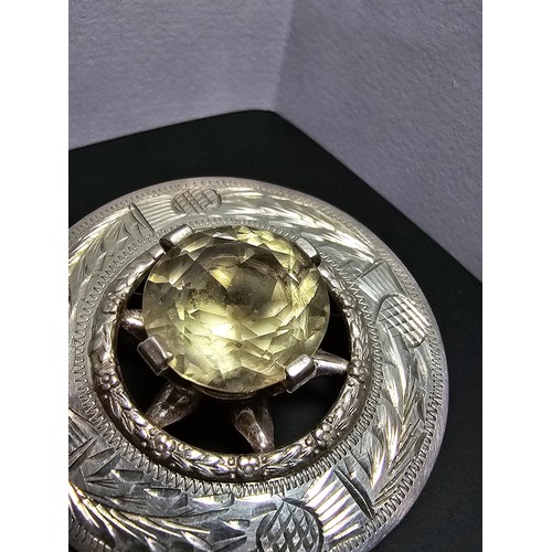 225 - A genuine ~Scottish large sterling silver brooch with full Scottish hallmarks to the back. The brooc... 