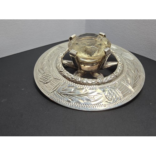 225 - A genuine ~Scottish large sterling silver brooch with full Scottish hallmarks to the back. The brooc... 