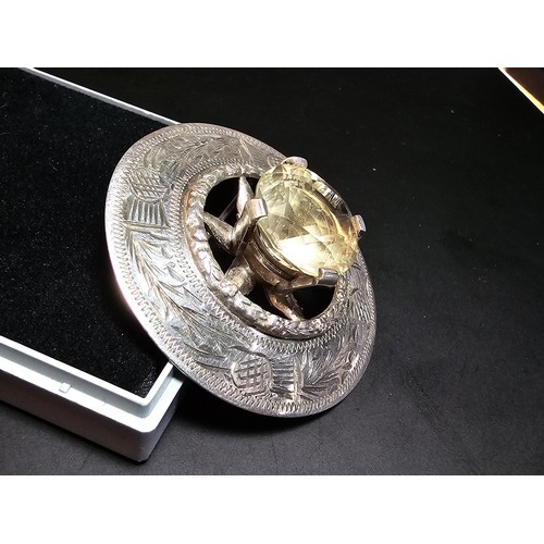 225 - A genuine ~Scottish large sterling silver brooch with full Scottish hallmarks to the back. The brooc... 