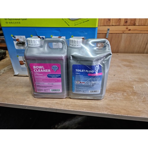 343A - An as new Thetford portapotti 165 ideal for caravens, etc. along with a new and sealed bottle of bow... 