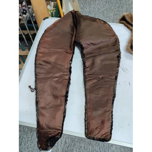 9 - Collection of 1960's vintage furs inc a Bear fur shawl with fastening clip, a 1960's brown Mink full... 