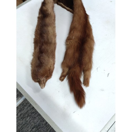 9 - Collection of 1960's vintage furs inc a Bear fur shawl with fastening clip, a 1960's brown Mink full... 