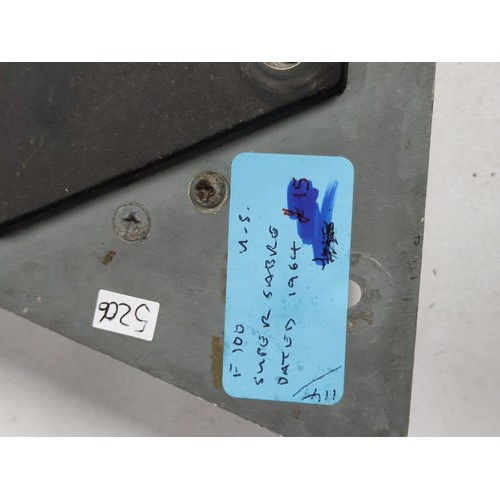 13 - Vintage section of a cockpit panel from a 1964 F-100 Super Sabre aircraft complete with its emerganc... 