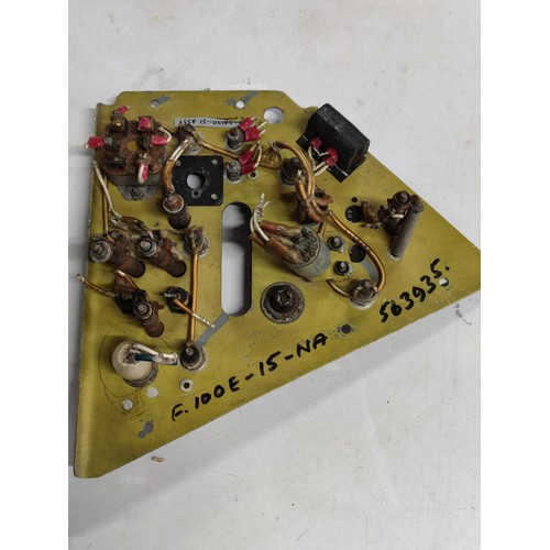 13 - Vintage section of a cockpit panel from a 1964 F-100 Super Sabre aircraft complete with its emerganc... 
