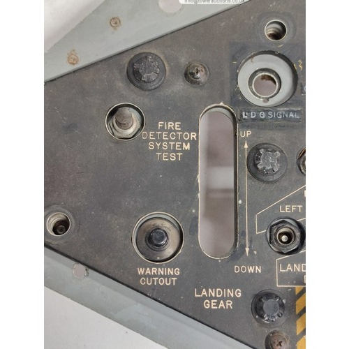 13 - Vintage section of a cockpit panel from a 1964 F-100 Super Sabre aircraft complete with its emerganc... 