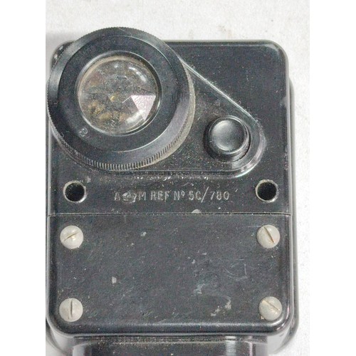 16 - Good quality WWII aircraft emergency call out light with intact lens to the front stamped with the A... 