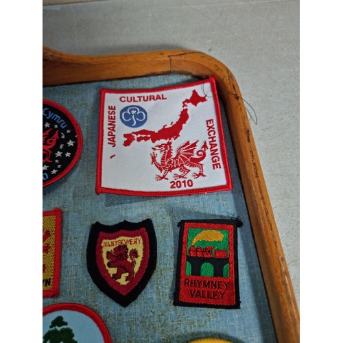 16 - Collection of 30x girl guide patches all in good order inc World Thinking Day, Powys badges, Broneir... 