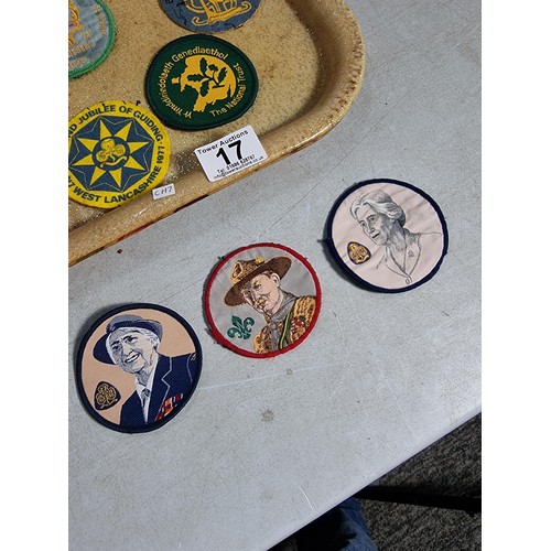 17 - Collection of 25x Girl Guide badges inc camping badges, Jubilee badges, Lord and Lady Baden Powell b... 