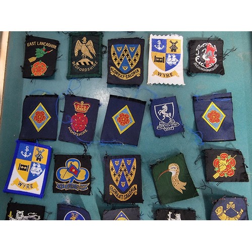 18 - Collection of 37x Girl Guide badges mostly for different regions and counties inc Devon, Shropshire,... 