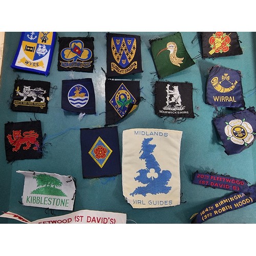 18 - Collection of 37x Girl Guide badges mostly for different regions and counties inc Devon, Shropshire,... 