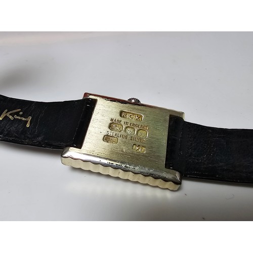 139 - A good quality very rare cased manual wind watch by Roy King with a hallmarked silver case and buckl... 
