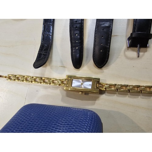 245 - A collection of 10 various watches and 12 travel clocks to include a good quality horseshoe formed t... 