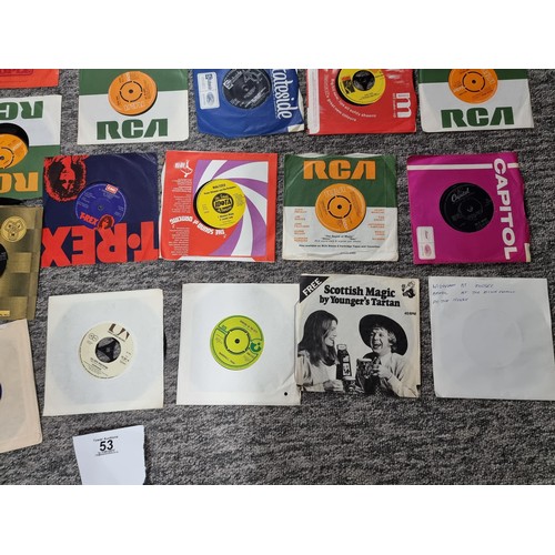 53 - Large qty of LPs vinyl records and 45s of various artists including some classic rock bands and arti... 