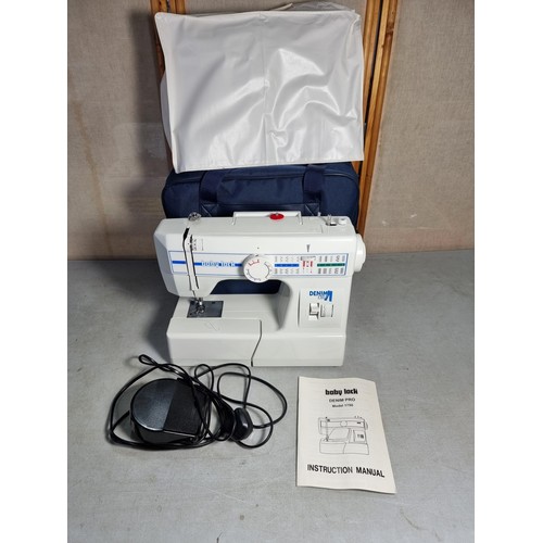 70 - Babylock Denim Pro 1750 Sewing Machine with pedal and instructions, dust cover and zip carry case. I... 