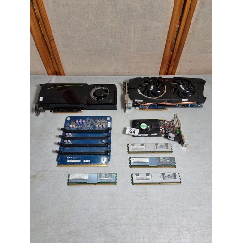 64 - Qty of computer hardware to include Sapphire Radeon Dual-X HD 7970 Graphics Card 3GB GDDR5, Nvidia G... 