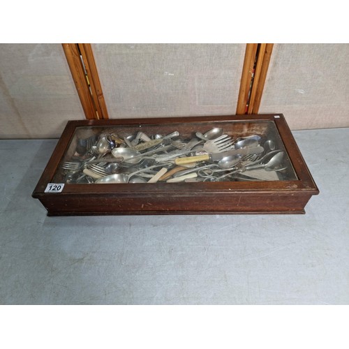 120 - Very large qty of various antique, vintage and some modern flatware, cutlery and kitchen tools compl... 