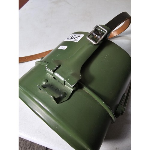 292 - Collection of 3x cased military water carriers with leather straps inc a HRE 59, a W.A.L. 54 and one... 