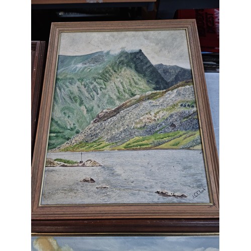 28 - Collection 5x original framed artworks by local artist J C Clark including 4x oil on board of variou... 