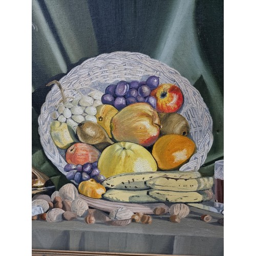 40 - 2x oil paintings by local artist J. C. Clark inc a framed oil on board of a still life scene along w... 