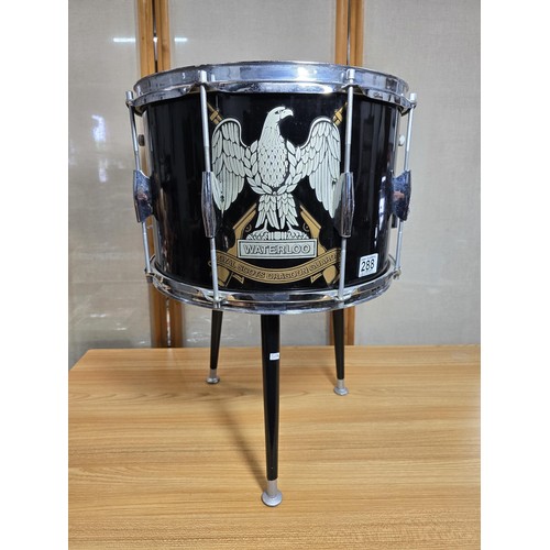 57 - An impressive military marching side drum by Rose Morris for the Royal Scots Dragoon guards Waterloo... 