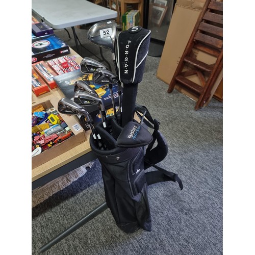 52 - A good quality set of golf cubs in a golf bag inc 6x Taylor Made M2 golf Irons 4 - 9, Taylor Made Bu... 