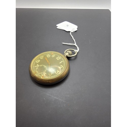 272 - A rare WWII military pocket watch, most likely by Fleurier, the case is marked to the back with a br... 