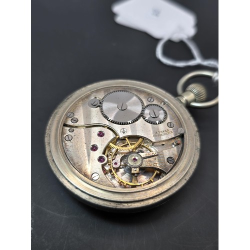 272 - A rare WWII military pocket watch, most likely by Fleurier, the case is marked to the back with a br... 