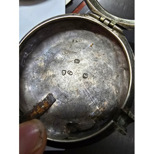 274 - A good quality antique halmarked silver early fusee pocket watch along with outer H.M silver case fe... 