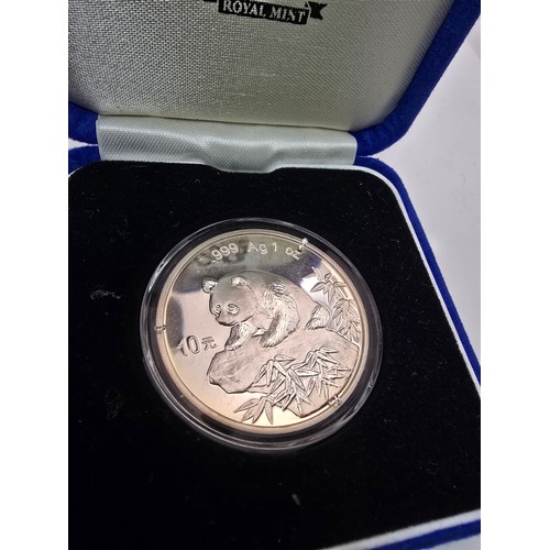 2x cased The Royal Mint Chinese commemorative 10 yuan .999 silver coins