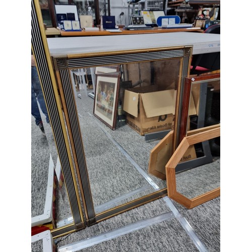 21 - Collection of 4x framed and glazed mirrors inc 2x art deco gilt framed bevel edged mirror, a mahogan... 