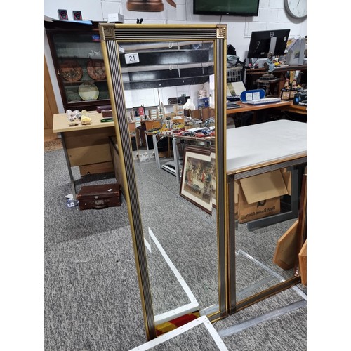 21 - Collection of 4x framed and glazed mirrors inc 2x art deco gilt framed bevel edged mirror, a mahogan... 